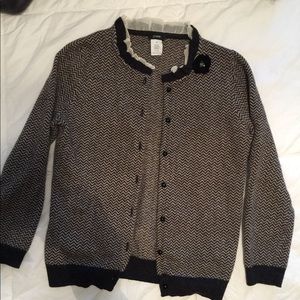 JCrew wool and cashmere black/ivory cardigan. XS